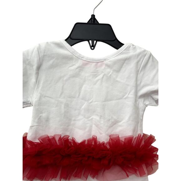 Popatu Girls White Merry Christmas One Piece With Tutu 6-9 Months NWT - Picture 5 of 8